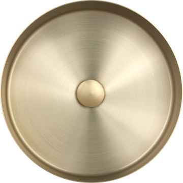Colorful Champagne Gold Luxury Modern Stainless Steel Hand-Held Round Console Sink with Pop-Up Drainer
