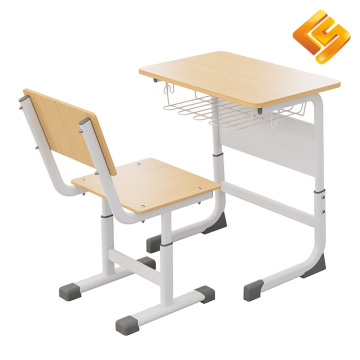 Белый регулируемый письменный стол из стали и дерева