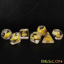 Bescon YellowDuck RPG Dice Set of 7, Novelty Yellow Duck Polyhedral Game Dice set