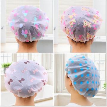 1PC Color Random Dot Waterproof Shower Cap Thicken Elastic Bath Hat Bathing Cap for Women Hair Salon Bathroom Products