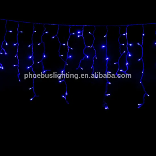 outdoor holiday time falling icicle lights