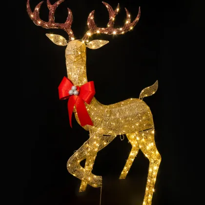 Chrimas Outdoor LED Twinkle Champagne Giant Reindeer Lights