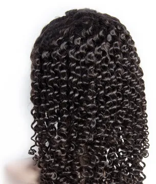 Factory Price  Raw brazilian human hair wig150%  Deep Curl wig lace frontal wigs 180 density brazilian deep curly wig