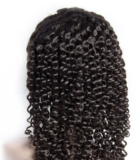 Factory Price  Raw brazilian human hair wig150%  Deep Curl wig lace frontal wigs 180 density brazilian deep curly wig