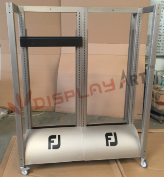 Satin Clear Ni Plating Powder Coated Metal Rack with Silk Printed