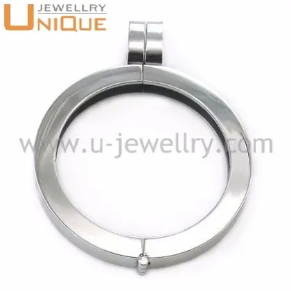 Different size 316L Stainless steel coin holder pendant