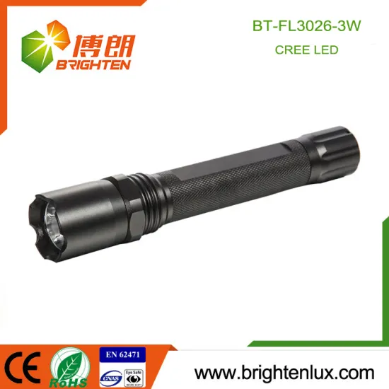 Factory Wholesale Emergency Aluminum Tactical Good Quality High Lumen 3watt Cree XPE Super Bright Police led Torch Flashlight