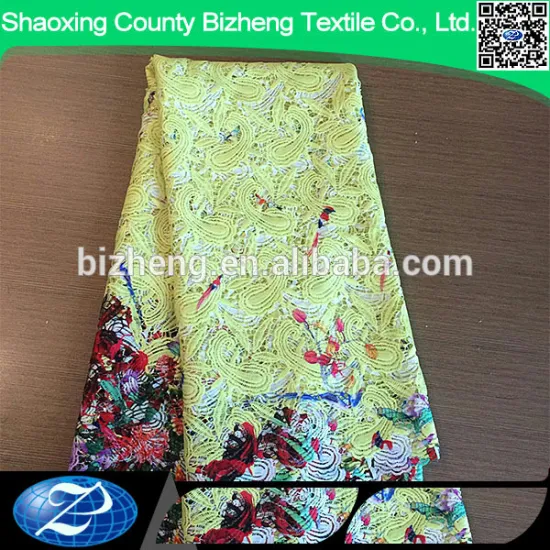 Hot sale indian digital print wedding dress lace fabric