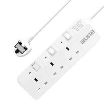 Scheda di estensione bianca standard del Regno Unito con 3 modi e switch indipendente
