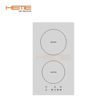 White Glass 30cm Double Induction Cooktop