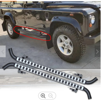 2Pcs Steel Side Step Running Board Nerf Bar for Land Rover Defender 90