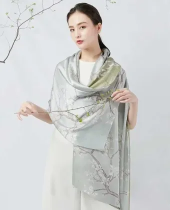 100% Silk shawl-001