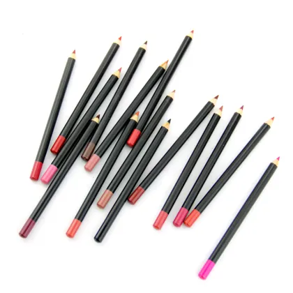 Custom Private Label Matte Black Dark Brown Lip Liner Kit - High Pigment OEM Lip Pencil Manufacturer