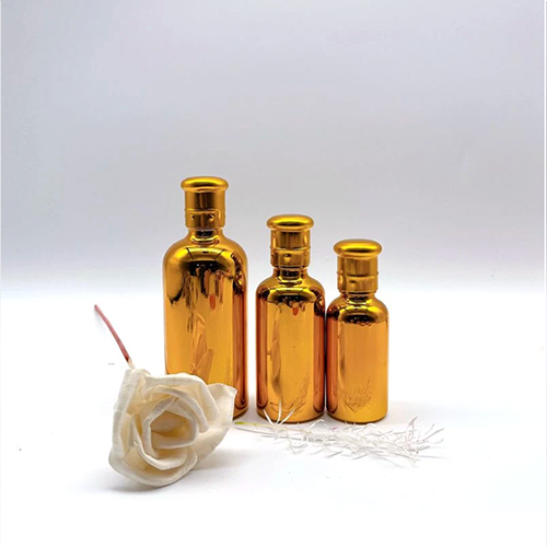 Gold Electroplate Essential Oil Glass Bottles