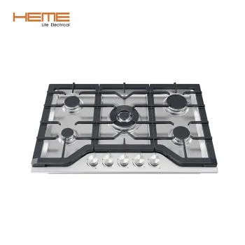 High-Quality 5 Burner Gas Cooktop with Auto Ignition for Modern Kitchens