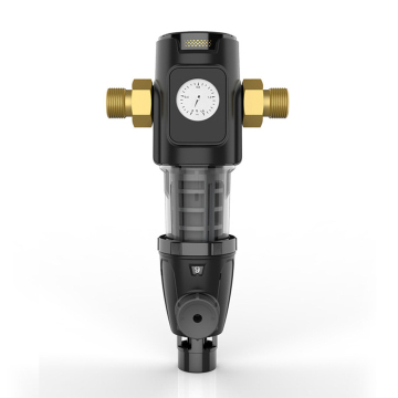Purificador de agua de malla de acero inoxidable con retrolavado automático para filtración de agua del grifo y medidor de presión