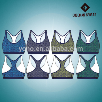 Custom women seamless Gym fashion printing yoga fitness sports bra wholesale