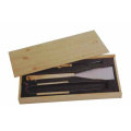 Набор из 3 инструментов для барбекю в деревянном ящике