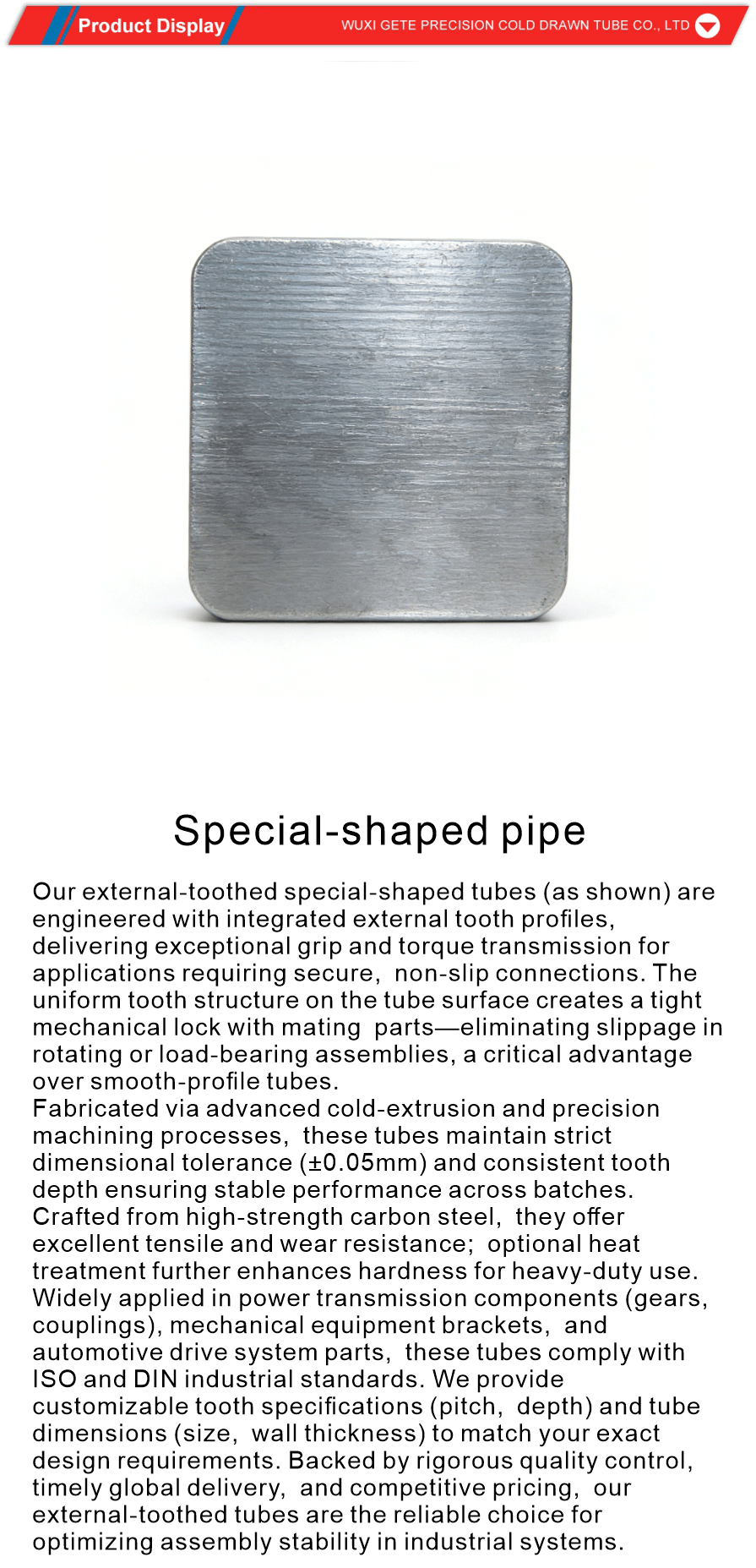 specialty shaped tubes