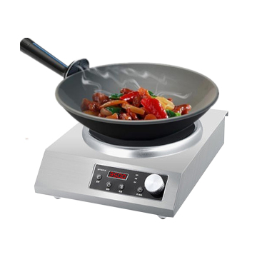 Commercial 220V Concave Wok Induction Cooker, 3500W Stainless Steel Portable Kitchen Cooker for Hotels and Restaurants