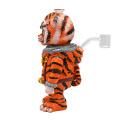 Tigre de arcilla de polímero 3D, precia de vidrio bong con decoración de arcilla de polímero lindo tigre, borosilicato de agua de agua, decoración del hogar