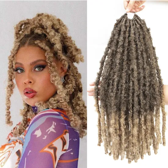 Butterfly Locs Crochet Hair Distressed Butterfly Locs Crochet Braids Goddess Pre Looped Bob Locs Pre-Twist Braid