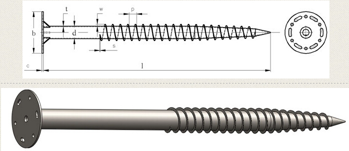 flange ground screw 