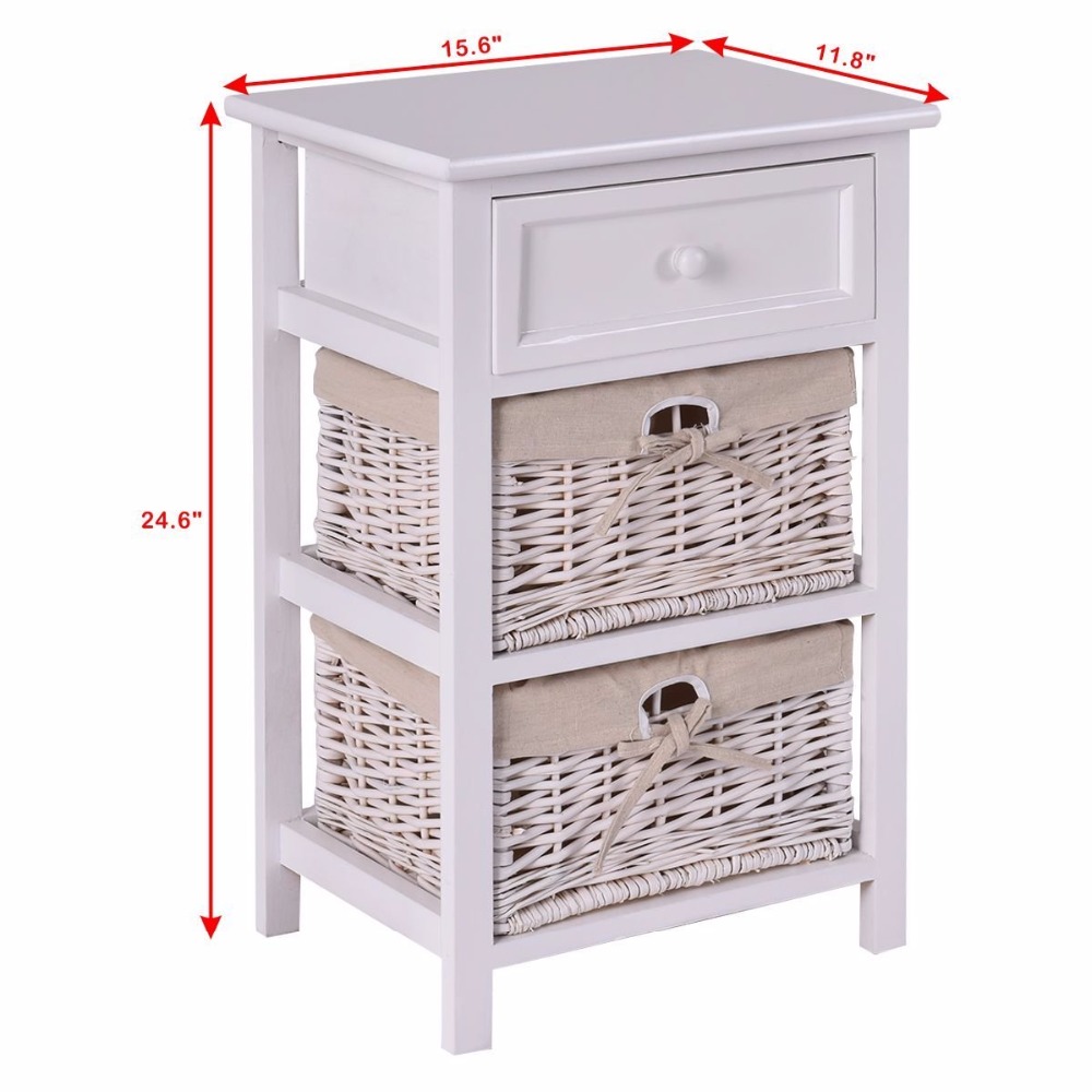 White Nightstand 3 Tiers 1 Drawer4 Jpg