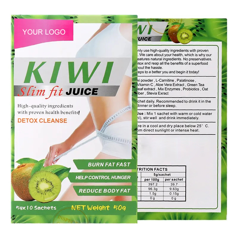 Private Label Natural Zero Sugar Kiwi Flavor Fruit Juice Powder Detox Cleanse Weight Loss Slimming Powder