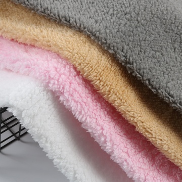 Polyester Sherpa Fleece Solid Color Warm Fabric for Winter Coat