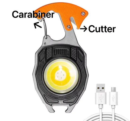 Portable Multi-Function LED Torch Keychain with Lighter - New Arrival