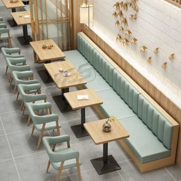 Brown Leather Bar Seating Booths and Cafe Tables for Restaurants