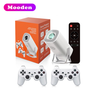 J S40 Max 4K Gaming Projector - Retro Classic Video Game Console with Joysticks