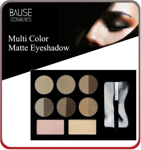 private label customized makeup eyeshadow palette with eyebrow powder stencils and brush