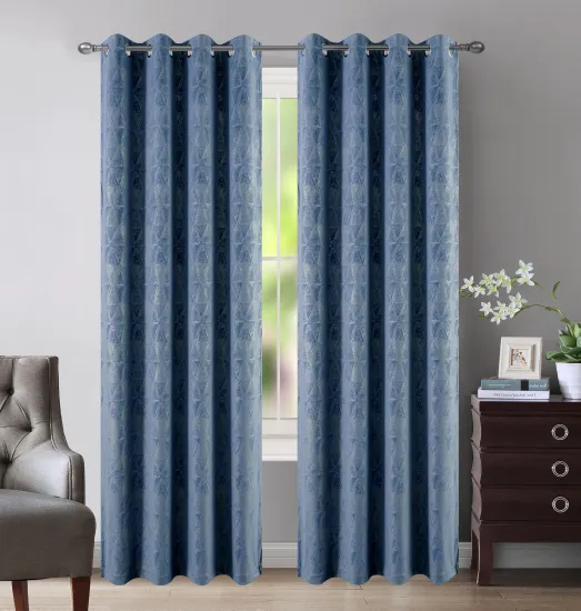 Luxury European Modern Geometric Pattern Velvet Curtains for Living Room