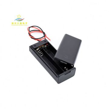 حامل بطارية 2XAA مع غطاء/مفتاح وأسلاك
