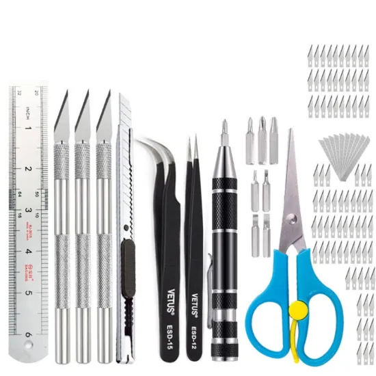 112 Pcs Exacto Knife,Art Knife,Precision Engraving Tool,Stencil Making kit,Modeling Tool Set,Including Art Scissors Dropshipping