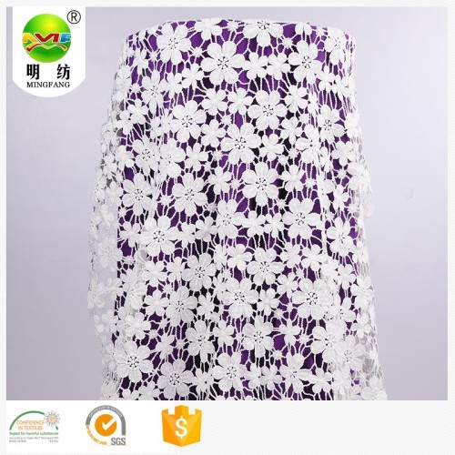 Cotton Lace Fabric chemical water soluble embroidery lace fabric Factory