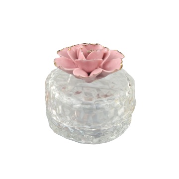 Ceramic Painted Gold Porcelain Flower Glass Sealed Jar - Creative Gift Home Storage