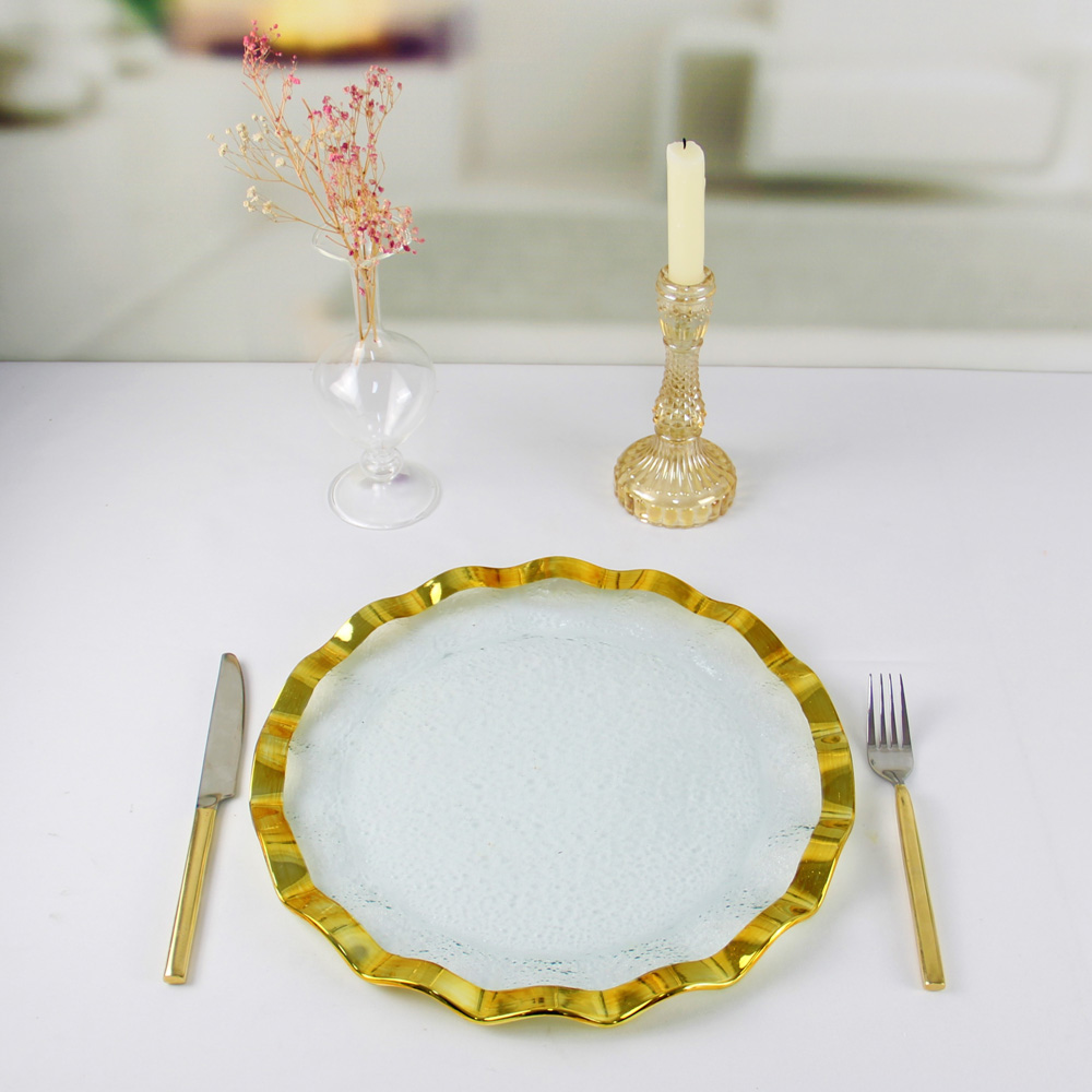 Gold Glass Charger Plates