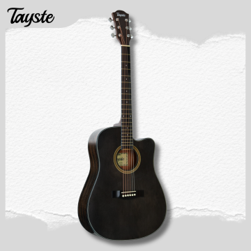 41 inch black matte acoustic guitar