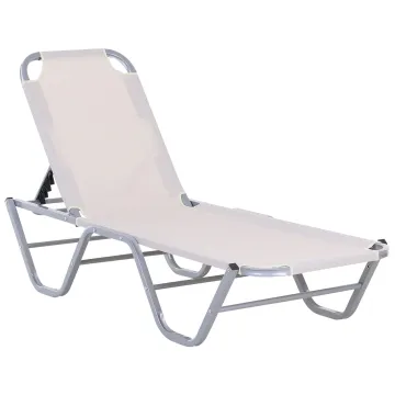 Camping Sunbed Leisure Lounger Aluminium Frame Beach Pool Lounge Chair