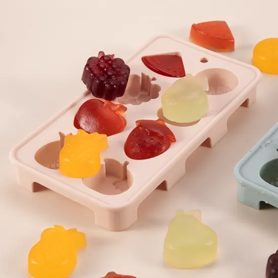 5-Color Silicone Ice Cube Tray: Large, Fruit-Shaped Mold for Freezer - Round Ice Cube Trays