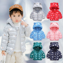 6M-5Y toddler kids baby boy baby girl snowsuit Winter Cartoon Zipper Hooded Thick Coat Outwear Baby Jacket пуховик зимний Q4