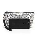 Geometric laser PU cosmetic bag