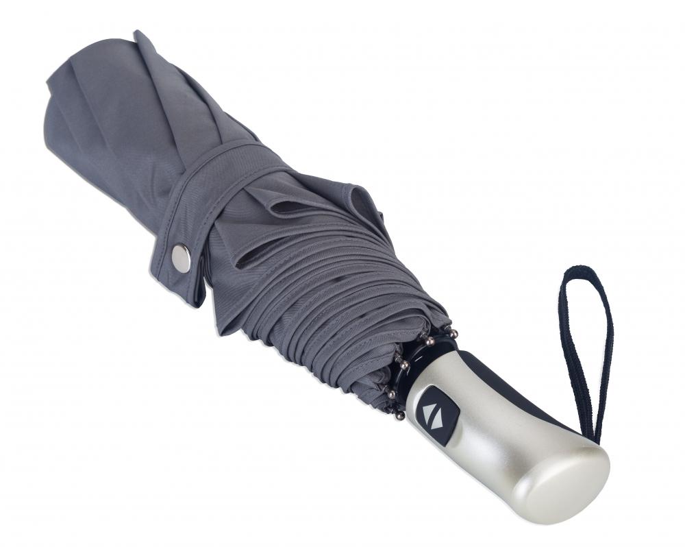 Серый премиум складной зонт