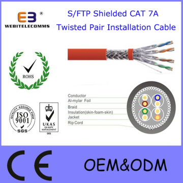 S/FTP Shielded Cat 7A Twisted Pair Installation Cable, Cat7a S/FTP Data /LAN Cable