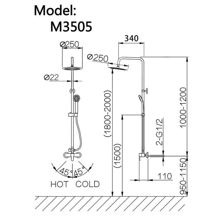 Zinc Alloy Shower Mixer with Electroplating Finish