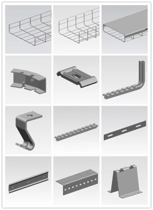 Bandeja porta cable (mallado de almbre) Galvanizado en caliente. 4" (100mm) de altura, 24" (600mm) de ancho Wire Mesh Tray