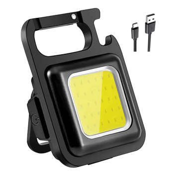 500Lumens Rechargeable Cob Keychain Light - 3 Modes Portable Mini Flashlight